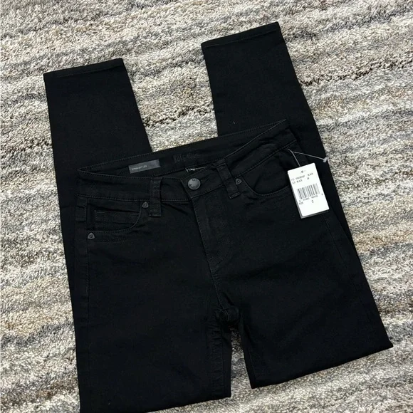 KUT From The Kloth Black Straight Leg Jeans Sz 0 NWT | KUT Straight Leg Jeans * - Picture 4 of 13